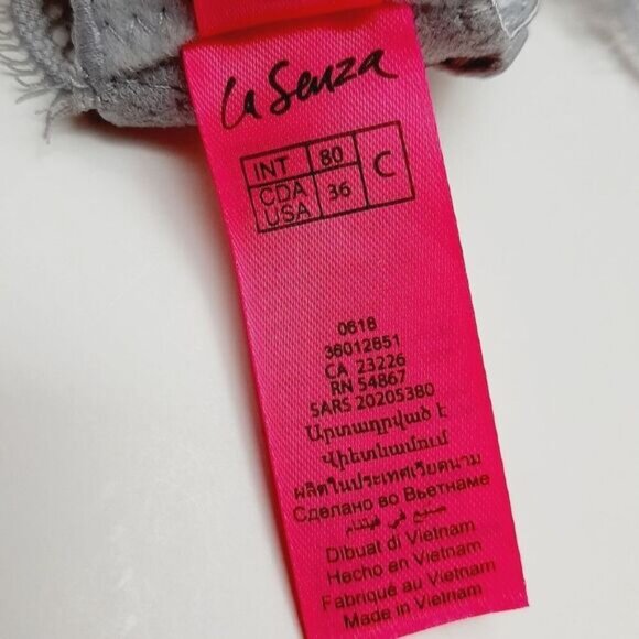 LA SENZA Beyond Sexy Push-up Bra Floral Lace & Rhinestones Grey Sz 36C - Picture 15 of 16